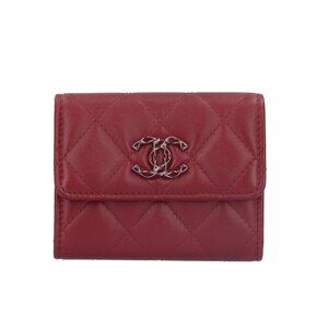 CHANEL Red Leather Wallet